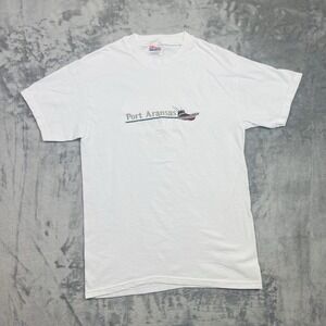 Port Aransas Texas Destination Graphic T Shirt Mens Small Hanes Tag White